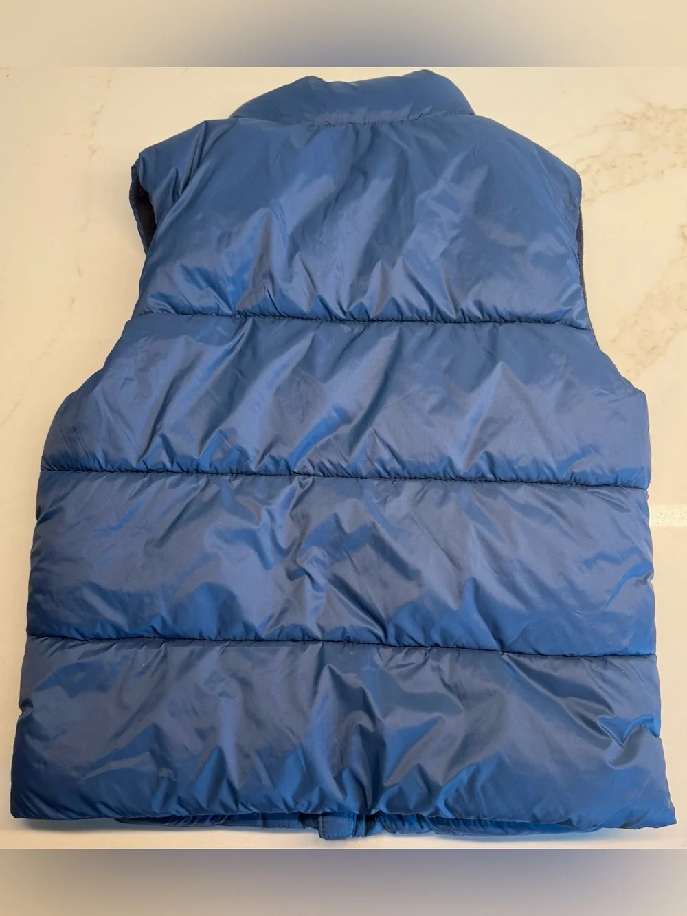 Old Navy Boys Blue Puffer Vest Fleece Lined Size 6-7 S